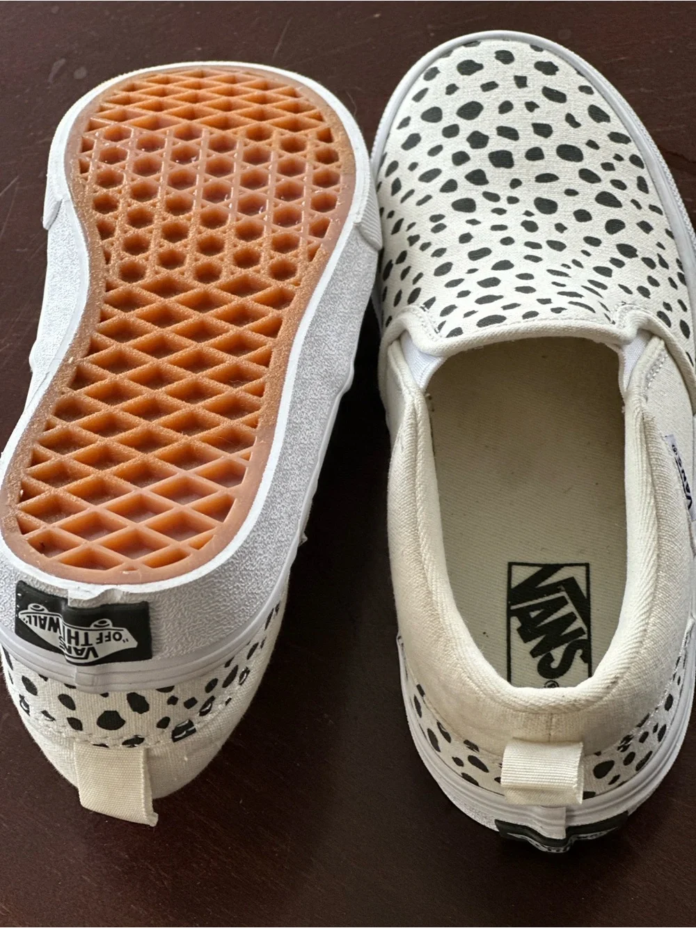 Vans Kids Slip-On Sneakers White with Black Dalmatian Spots